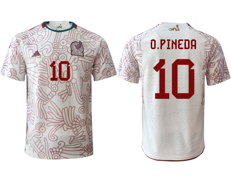 Men 2022 World Cup National Team Mexico away aaa version white #10 Soccer Jerseys